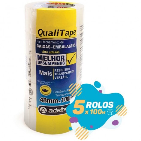 FITA ADESIVA LARGA 48X100 TRANSP. QUALIPE ADEALBRAS